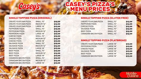 Casey's pizza clinton iowa  Menu